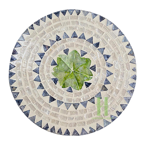 Floral Mother of Pearl Placemat for Dining Table Decoration and Rattan Charger <b>Plates</b> Customized in HNH Craft Factory - Product Image 2