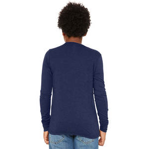 Bella+<b>Canvas</b> 3501 Unisex Casual Jersey <b>Long</b>-Sleeve T-Shirt Navy Basic round Neck with <b>Long</b> Sleeves - Product Image 2