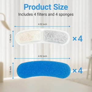 Cobectal WF300 Lot de 8 cartouches filtrantes écologiques pour fontaine à eau pour chats et chiens, système à trois filtres pour fontaine à eau pour animaux de compagnie de 3,2 L - Product Image 5