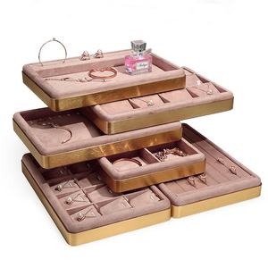 Melhor Personalizado Funcional Jóias <span class=keywords><strong>Display</strong></span> Colar Brincos Anel Bangle Showcase Rosa Jóias Bandeja - Product Image 2