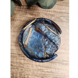 Posavasos para bebidas de ágata de geoda de lujo, resina epoxi con copos dorados, flores secas brillantes, precio de fábrica, diseño de Ángel elegante - Product Image 3