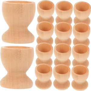 Copas de huevos de madera personalizables con diseño de logotipo personalizado Juego de hueveras de madera hechas a mano de calidad premium para venta al por mayor - Product Image 1
