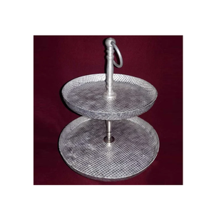 OUND-Soporte de aluminio para tartas de 2 niveles, soporte de diseño personalizado para postres y magdalenas, decoración para fiestas más vendida - Product Image 1