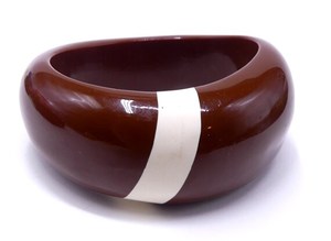 Nouveau bracelet en céramique classique de haute qualité, design marron et blanc, rayures élégantes, bijoux unisexes tendance, mariage, fête, femme - Product Image 2