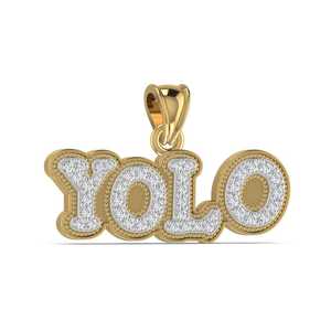 Pendentif Moissanite en argent sterling 925 personnalisé Hip-Hop YOLO diamant or rose et or Style mignon avec placage à l'or - Product Image 4