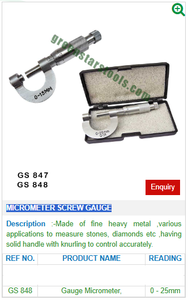 Portable GS 848 <b>Micrometer</b> Screw Gauge Steel and Aluminium Tools for Jewellery Loupes for Various Jewellery Applications - Product Image 2