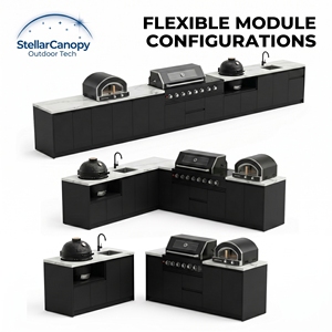 Nouvelle cuisine d'extérieur pour le <span class=keywords><strong>camping</strong></span>, ensemble d'armoires d'extérieur, îlot barbecue <span class=keywords><strong>avec</strong></span> évier - Product Image 6
