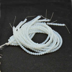 Perles en gros Beadsnfashion BNFXYZ-859, brins de perles d'opale de 4 mm, qualité AA, blanches, pour la fabrication de bijoux DIY, colliers, bracelets, boucles d'oreilles, Inde - Product Image 3