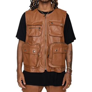 Nouveau prix de gros Top qualité Super Rider gilet en cuir véritable moto gilet motard en cuir gilet pour hommes - Product Image 5