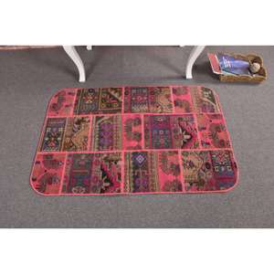 Alfombra de 2.6x3.9 pies, Alfombra Turca Vintage, Alfombra de Lana Roja - Product Image 2