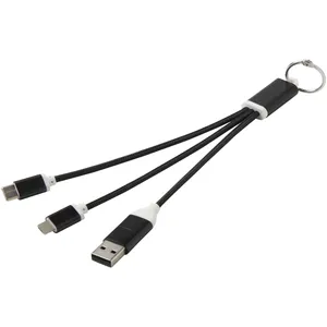 Cable de Carga USB 4 en 1 de Aluminio Reciclado con Llavero Metálico, Gadgets Promocionales de Aluminio Reciclado - Product Image 2