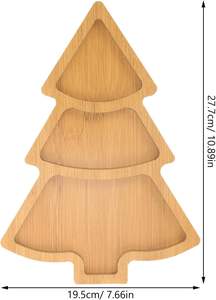 Planche de charcuterie en forme d'arbre de Noël, plateau de service apéritif en bois Arbre de Noël Assiette à sushi Assiette à dessert de vacances Noël - Product Image 5