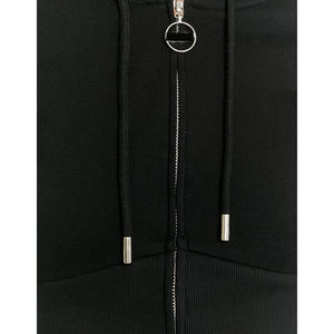 Sweat à capuche zippé court en tricot d'hiver tendance pour femmes avec tissu en coton doux, coupe moderne, streetwear décontracté - Product Image 5