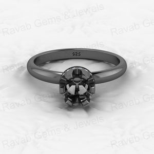 Genuine High Quality Solid 925 Sterling Silver Solitaire Semi Mount Prong Setting <b>Ring</b> Customizable <b>for</b> <b>Ashes</b> Resin Jewelry - Product Image 2