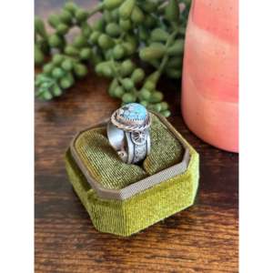 Sterling Silver <b>Turquoise</b> Cluster <b>Ring</b> Size 7.75-Boho Statement Jewelry for Everyday Wear - Product Image 3