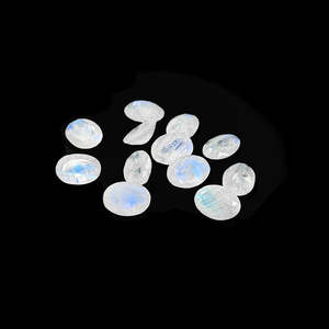 Pierres de lune naturelles de qualité AAA, ovales calibrées 8x10mm et 9x11mm, pierres précieuses blanches en vrac avec certificat IGI - Product Image 1