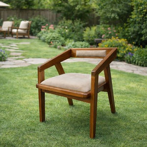 Fauteuil de salle à manger moderne et minimaliste en bois de monkey pod/suar, durable, écologique, avec cadre en bois massif, options de siège (coussin rembourré) - Product Image 4