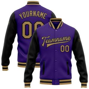Direct Industry Wholesale Casual Winter Custom Graffiti Pattern Royal-Old <b>Gold</b> Scratch 3D Full-Snap Varsity Letterman Jacket - Product Image 6