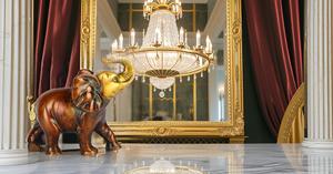 Showpiece Metal Statue Lucky Figurine Home <b>Decor</b> Gifts <b>Item</b> Home and <b>Kitchen</b> <b>Decors</b> Brass Elephant Trunk Up Figurine - Product Image 4