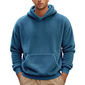 Sudadera con capucha de forro polar de poliéster 100% unisex personalizada para hombre básica mezcla de algodón de gran tamaño con hombros caídos bordado 3D con capucha - Product Image 1