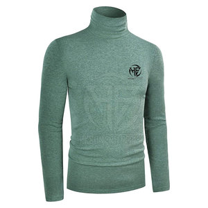 Warm Layering Clothing Plain High Collar Long Sleeve Knit Top for Outdoor Daily Wear <b>Men</b> <b>Turtle</b> <b>Neck</b> Shirt - Product Image 2
