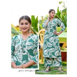 Kurti en coton Khadi moderne, tenue ethnique de créateur faite à la main pour femmes, tenue de fête de mariage et de célébration, ensemble Kurti Palazzo - Product Image 1