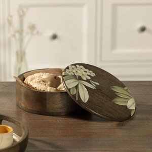 Premium Handcrafted Solid Wood Casserole with Kitchen Lid High Quality Great Craftsmanship <b>for</b> Roti Perfect Pot Gift - Product Image 6