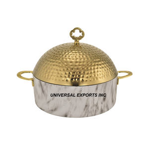 Olla Caliente de Metal de Doble Pared con Diseño Martillado, Calentador de Alimentos de Lujo, Calidad Superior, Nueva Cacerola de Metal Elegante - Product Image 6