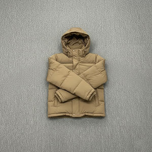 Veste matelassée à capuche de qualité supérieure, taille plus, pour homme, en toile d'hiver, col rabattu, couleur unie, respirante, imperméable, coupe-vent - Product Image 3