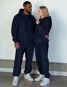 Casual <b>Men</b> Two Pieces Sets Oversize Hooded <b>Sweatshirts</b> Trouser Tracksuits Autumn Winter Fleece Female Warm Hoodie Unisex - Product Image 4