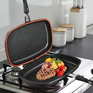 Double-Sided Non-Stick Frying Pan Grill Pan Cooking Casseroles Non-Stick Pan Portable Kitchen Accessories Set Cookware Soup Pot