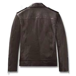 Chaqueta de invierno de calidad premium Chaqueta de cuero de vaca real de Estilo Vintage para hombre Chaqueta de motorista de cuero de moda para hombre al por mayor - Product Image 2