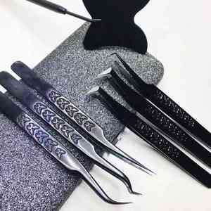 Nuevas mejores pinzas de puntas de fibra, pinzas personalizadas para extensión de pestañas, pinzas de pestañas de etiqueta privada y espejo de pestañas, embalaje personalizado - Product Image 6
