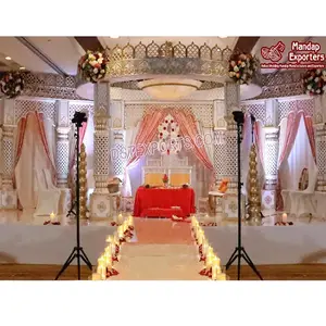 King Crown Mandap für Hochzeiten an der Südküste Majestätische Hochzeit Grandeur Indian Mandap Raj mahal Mandap für Indo Western Hochzeiten