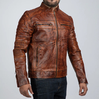Blouson de moto homme sur mesure en cuir de vachette fin de qualité supérieure, style Letterman vieilli avec fourrure, enduit ciré, style urbain