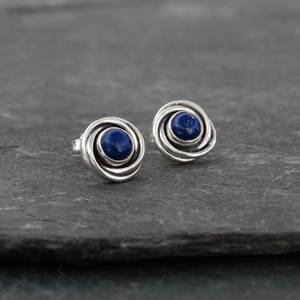 Vintage 925 Sterling Silver Handcrafted Fine Jewelry Natural Lapis Lazuli Gemstone Dangle Stud Boucles d'oreilles Party Ideal Wholesale - Product Image 1