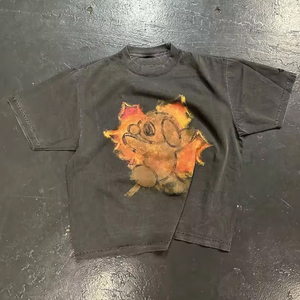 T-shirts vintage surdimensionnés personnalisables 100% coton de gros OEM, respirants, délavés à l'acide, pour hommes de taille plus - Product Image 3