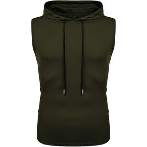 Sudadera con capucha gruesa pesada en blanco sin mangas para hombre Sudadera con logotipo personalizado French Terry Heavyweight Oversized para hombre Sudadera con capucha sin mangas - Product Image 5