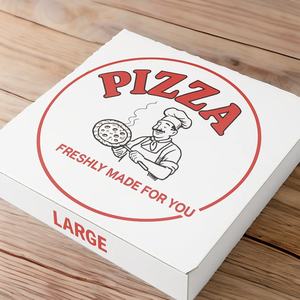 Caja de pizza blanca de grado alimenticio con diseño plegable y construcción robusta para una entrega segura - Product Image 5