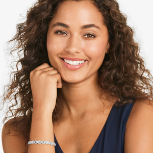 สร้อยข้อมือเพชรโมอิสสีเงิน925 7นิ้วคุณภาพระดับพรีเมียมสร้อยข้อมือลูกแพร์สร้อยข้อมือเทนนิสฮิปฮอปสำหรับเธอแฟชั่นโรแมนติก - Product Image 1