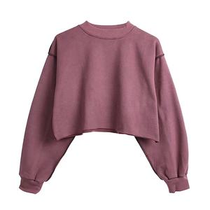 New Wholesale Custom Logo <b>Sweaters</b> Cotton Pullover Winter <b>Sweaters</b> for Women Loose Crew Neck and <b>Long</b> Sleeves in Solid Color - Product Image 3