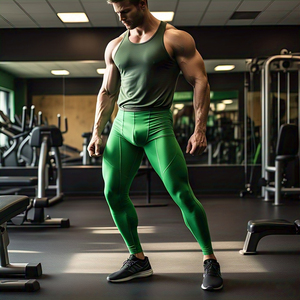 Mallas de compresión de cintura elástica alta para hombre, mallas ligeras para entrenamiento, ropa deportiva, mallas para ejercicio de Yoga, pantalones de compresión para hombre - Product Image 4