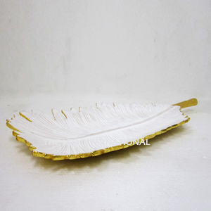 Plats et assiettes en ardoise gravée plaquée or Bol décoratif en aluminium Métal Classique Bol à fruits de bonne qualité - Product Image 5