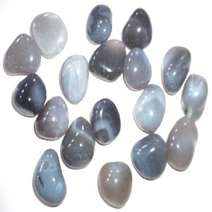 Pierre de haute qualité dégringolée gris agate galet vernis cristal dégringolé guérison en vrac agate pierres précieuses dégringolé sculpté en gros - Product Image 1