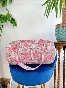 Bolsa de Viaje Deportiva Acolchada, Tipo Tote, de Hombro, de Algodón con Estampado Floral, Ecológica, Sostenible, Resistente, para Yoga y Compras - Product Image 5