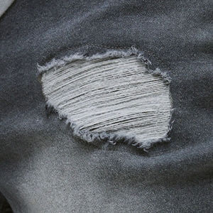 Jeans noirs pour hommes, coupe ample et large, effet délavé et usé, taille mi-haute, meilleur prix, faible MOQ - Product Image 5