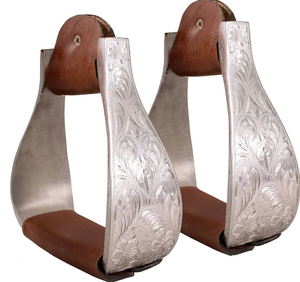 อุปกรณ์ขี่ม้าแบบตะวันตก ทำจากหนังน้ำหนักเบา พร้อมกระดิ่งอะลูมิเนียมสีเงินสลักลาย สำหรับม้า ใช้สำหรับการร้อยเชือก  ปลอดภัยสำหรับสัตวแพทย์และนักขี่ม้า - Product Image 5