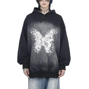 Vente directe d'usine Polyester 100% coton polaire épaisseur en détresse lavé à capuche - Product Image 2