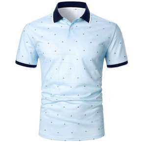 Chemise de golf pour homme, coupe classique, anti-plis, respirante, 100% coton, couleur unie, tissu tricoté 210g, design unique - Product Image 3