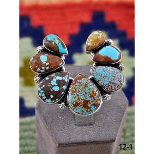 Bague artisanale en argent sterling plaqué or rose avec turquoise numéro 8, sertie clos, en acier inoxydable, élégante et tendance, idée cadeau - Product Image 2